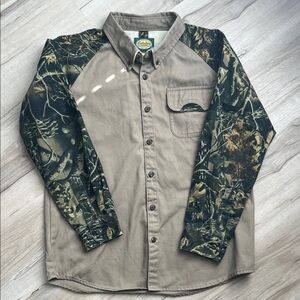 Cabela's Khaki and Camouflage Button Down Shirt